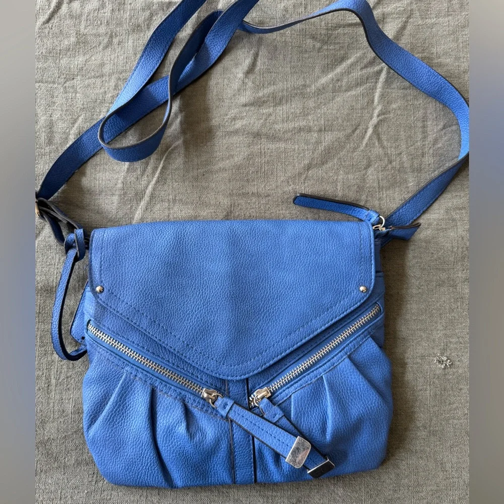 Cobalt Blue Leather Crossbody Bag